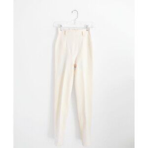 Vtg 80s 90s Gianfranco Ferre Cream Wool Skinny Pants est 00 2XS XXS